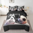 thumbnail image 2 of Feelyou Cartoon Football Athlete Bedding Comforter Set 7pcs, Soccer Sports Gaming Queen Bedding Sets, Teens Kids Boys Girls Reversible Queen Sheet Sets, Luxury Bedroom Decor, 2 of 8
