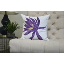 16 x 16 Inch, Hojaver, Floral Print Pillow, Purple