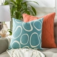 thumbnail image 2 of Lachen Woven Modern Pillow Cover in Teal, Cream, 2 of 4