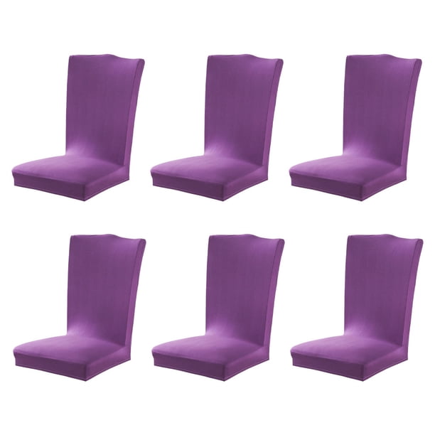 Inteprter Funda de asiento de silla elástica de 6 piezas M para un ajuste de alta elasticidad y fácil de cuidar para una alta elasticidad Decoración del hogar Púrpura