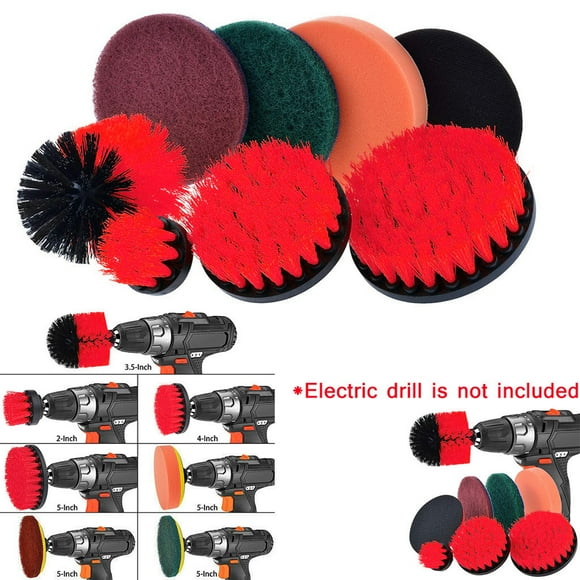EGNMCR Brushes Drill Brush Scrub Pads 8 Piece Power Cleaning Kit All Purpose Cleaner S Drill Brush