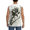 thumbnail image 4 of Fotbe Men's Black And White Rose Print Men's Sleeveless Muscle Tank Tops Casual T-Shirts for Gym Workout Beach-Large, 4 of 8