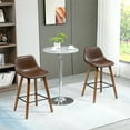thumbnail image 2 of HOMCOM Tabourets de Bar Lot de 2, Chaises de Bar Hauteur Comptoir en Cuir PU, 2 of 10