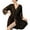 Black, variant on Celivon Chiffon Robes For Women Spring Summer Long Pajamas Smooth Sleepwear Chemise Nightgown Lace Robe Sexy