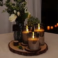thumbnail image 4 of Glass Led Flameless Candles, Battery Candles, Pillar Candles Battery Operated With Remote Control And Timer, Electric Candles, Wax+grey Glass, Set Of, 4 of 5