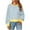 Blue, variant on Womens Stripe Colorblock Sweatshirts Long Sleeved Round Neck Pullover Top Trendy Casual Loose Blouses