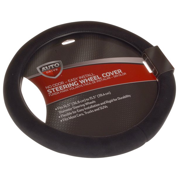 Auto Drive Stress Relief Automotive Steering Wheel Cover, Black Universal Fit for Car Walmart