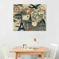 thumbnail image 2 of Awypu  Canvas Wall Art Painting The Louvre Lettering Paris Agra Label Taj Mahal Faded Home Decorative Artwork Prints, 2 of 6