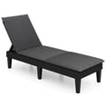 thumbnail image 5 of Gymax 2 Pcs Chaise Longue de Patio Inclinable avec Dossier Réglable 3 Positions et Coussin Noir et Gris, 5 of 5
