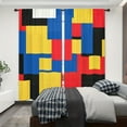 thumbnail image 5 of WNOOHIY Simplicity Abstract Geometric Color Block Light-filtering Window Curtains for Bedroom and Living Room, Set of 2 Panels, 5 of 9