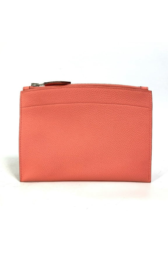 Pre-Owned HERMES Bazar Mini PM Clutch Bag/Pouch Togo Women's Rose Et Pink (Good)