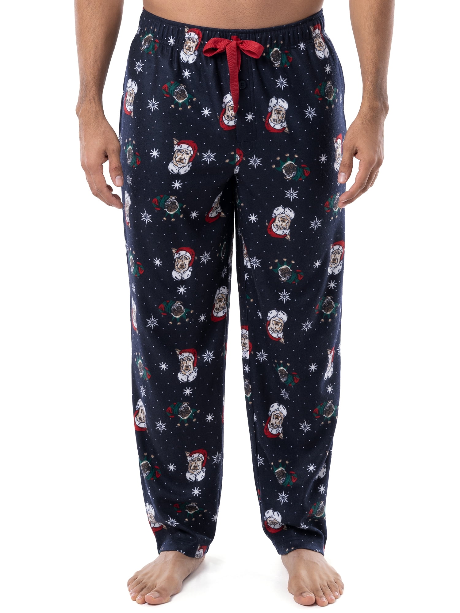Fruit of the Loom Men's Holiday and Plaid Print Soft Microfleece Pajama Pant 2-Pack Bundle