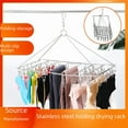 thumbnail image 2 of New Chinese Style Stainless Steel Folding Laundry Drying Rack with 52 Line Clips (4.0 Line) - Multi-functional Hanger for Socks, Underwear & Small Items, Windproof Design for Home, Dormitory Use,, 2 of 6