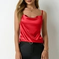 thumbnail image 6 of T Shirts for Women Sleeveless Satin Solid Color Casual Oversize Summer Tank Red XL, 6 of 6