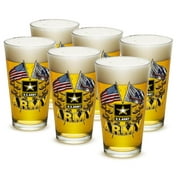 US Army 16 oz. Pint Glass Army Double Flag US Army (Case of 24) by Erazor Bits