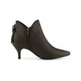 thumbnail image 4 of BLISSFUL STEP Women's Ankle Boots Pointed Toe Kitten Heel Faux Suede Dress Side Zipper Boots  Coffee 6.5, 4 of 8