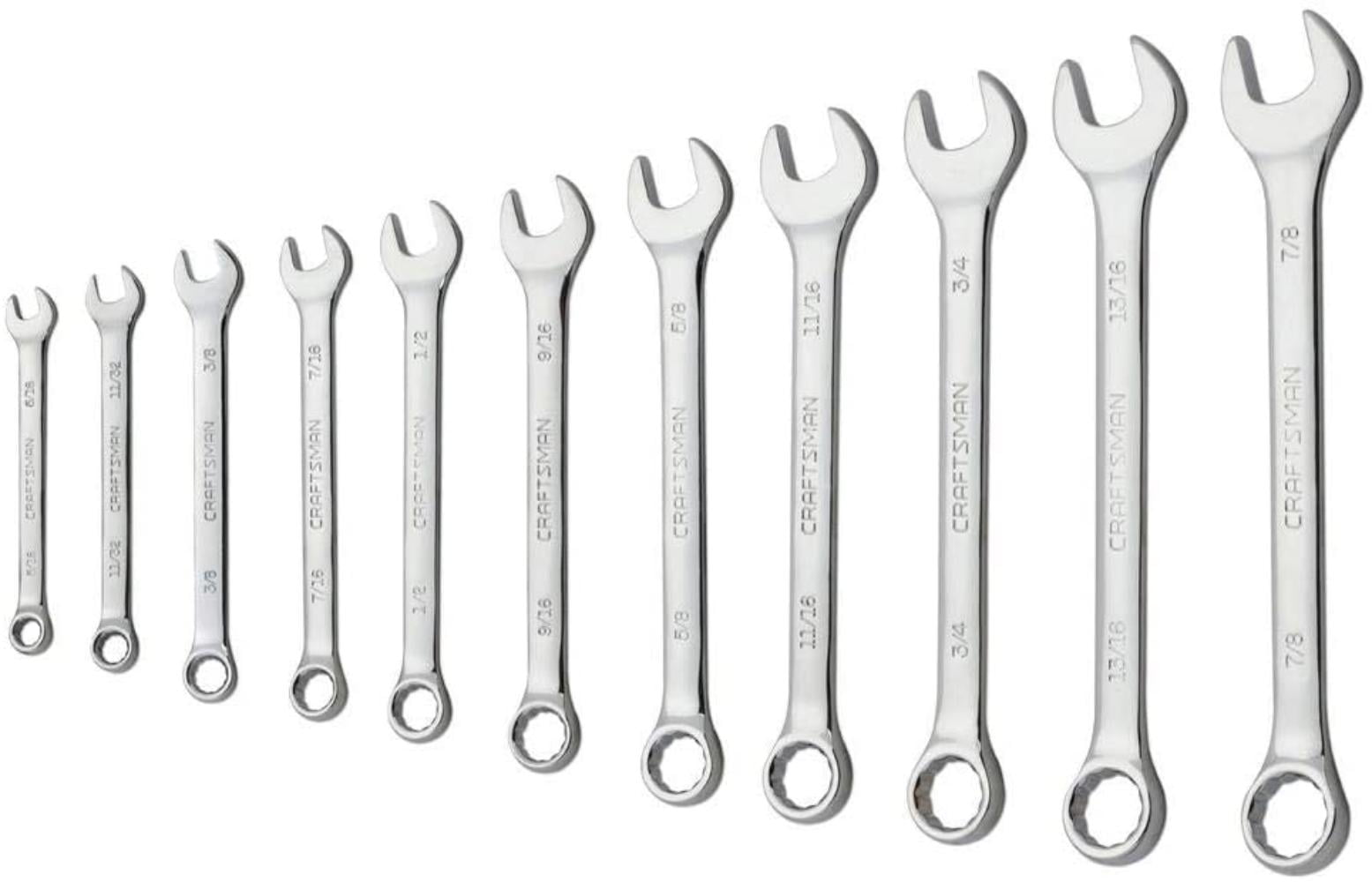 Inches SAE Craftsman 11 piece combination wrench set