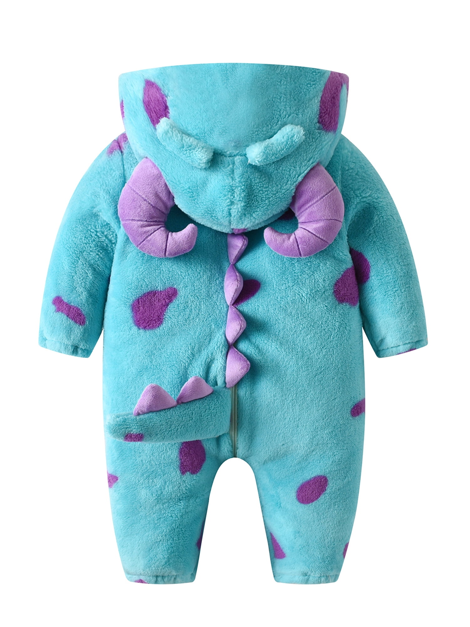 wsevypo Newborn Baby Boys's Girls's Stitch Flannel Zipper Warm Hooded Romper Jumpsuit Outfits