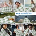 thumbnail image 5 of Sage Green Checkered Cooling Blanket, Lightweight Breathable Summer Throw Blanket with Double Sided Cold Effect, Green White Buffalo Plaid Picnic Beach Blankets Bed Sheet for Hot Sleepers 30"x40", 5 of 8