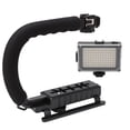 thumbnail image 4 of Video Stabilizer Grip, Handheld Photography Stabilizer Practical 96 High Brightness LED Cold Shoe Design ABS Soft  For Video Recording For Micro Movies, 4 of 8
