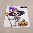 thumbnail image 5 of Cartoon Halloween Skeleton with Pumpkin, Bat Women's High Waist Skirt Stretchy Casual Mini Skirt, 5 of 8
