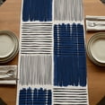 thumbnail image 5 of Table Runners 72 Inches Long Dress Scarves, Navy Blue Striped Farmhouse Kitchen/Dining Table Runner, Coffee Tablerunners, Farmhouse Stripes Modern Abstract Art 13x72 Inch, 5 of 9