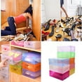 opvise Candy Color Clear Plastic Shoebox Lady Stackable Shoes Storage