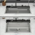 thumbnail image 4 of Stainless Steel Kitchen Sink 30" Kitchen Sink Waterfall Sink - 30 x 19 x 9 inch Multifunction Single Bowl 16 Gauge Stainless Steel Ledge Workstation Smart Digital Features Top Mount Kitchen Sinks,Un, 4 of 13
