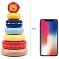 thumbnail image 2 of LEO & FRIENDS: Wooden Stacking Ring Toy - Coloful Tower, Leo The Lion Animal Topper, Sorting, Montessor, Early Development, Baby-Toddler-Kid Age 12mo+, 2 of 6