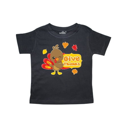 

Inktastic Give Thanks- cute turkey for Thanksgiving Gift Toddler Boy or Toddler Girl T-Shirt