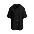 thumbnail image 7 of GZWYHT Hoodies for Women V Neck Long Sleeve Lightweight Sweatshirts Drawstring Pullover Tops Sun Protection Shirts for Women Summer Beach Vacation Outfits Black L, 7 of 7