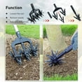 thumbnail image 6 of Opvise Rotary Cultivator Tool Hand Held Garden Cultivator with Tines Portable Loosening Soil Versatile Garden Cultivator Rotary Tiller Black, 6 of 7