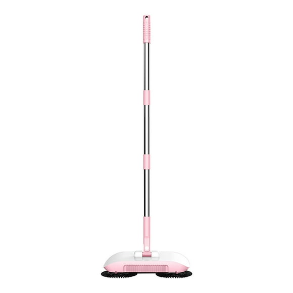 Hand Push Sweeper, 3-in-1 Manual Floor Sweeper, Lightweight Quiet Sweeper for Hardwood Tile Vinyl, Foldable and Adjustable, Home and Office Floor Cleaning, No Electricity Required