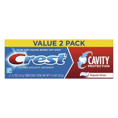 Crest Fluoride Anticavity Toothpaste Cavity Protection Regular Paste Pack of 2
