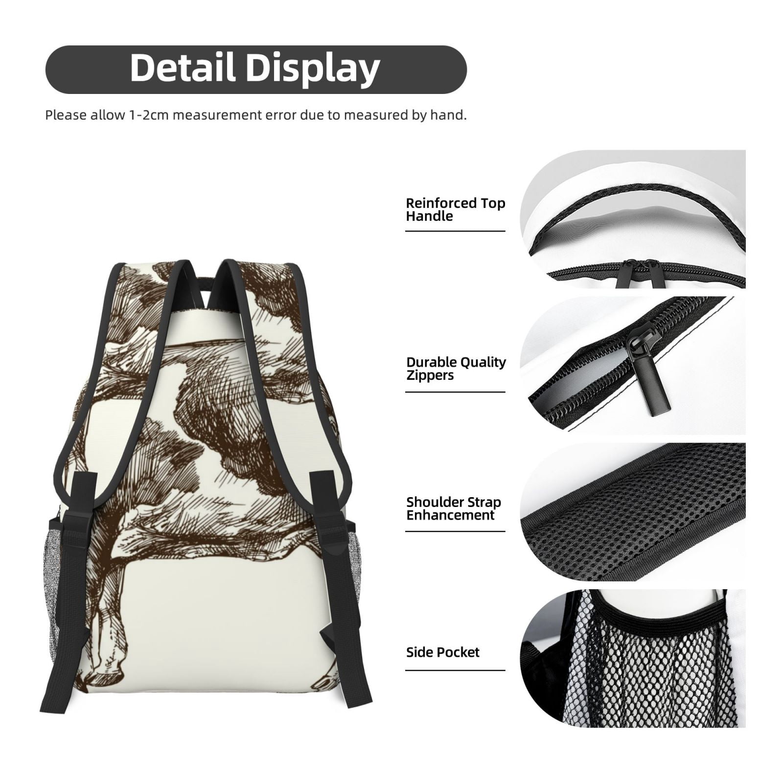Xecao Cow 1 Print Casual Backpack: A Computer Backpack Ideal for Men and Women, Perfect for College, School, or Daily Travels-One Size