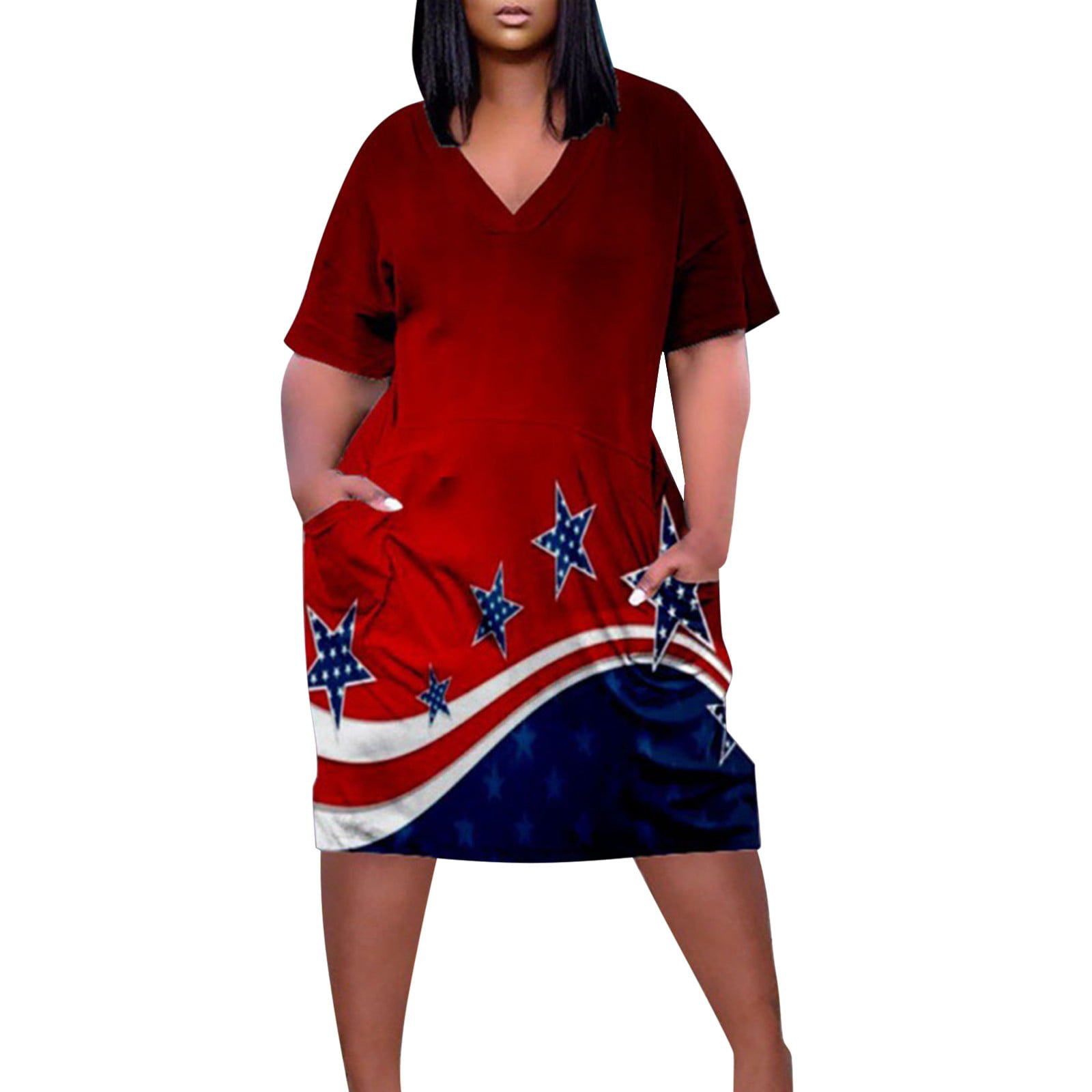 Basic Faith Womens S-3XL Ultra Soft Modal Empire Waist Pleated Swing Dress W/Pockets 