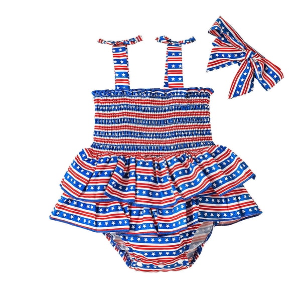 Jovati Toddler Girl American Flag Swimsuit 4th Of July Swimwear One 
