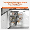 thumbnail image 2 of VEVOR 3 Tier 6 Shelf Blind Corner Pull Out Organizer Chrome Kitchen Cabinet Basket, 2 of 9
