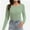 Light green, variant on Womens Crewneck Long Sleeve Casual Basics Fall Solid T-Shirt