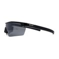 thumbnail image 4 of Xloop Half Rim Baseball Style Sport Plastic Sunglasses Shiny Black, 4 of 4