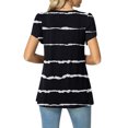 thumbnail image 4 of SMihono Hauts pour Femmes Été Mode Décontractée Col Montant Imprimé Pétale Manches Courtes - T-Shirts Grande Taille, 4 of 5