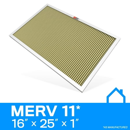 

K&N 16x25x1 AC Furnace Air Filter; Lifetime Washable Reusable Filter; Merv 11; Filters Allergies Pollen Smoke Dust Pet Dander Mold Smog and More; Breathe Clean Fresh Air: HVC-11625