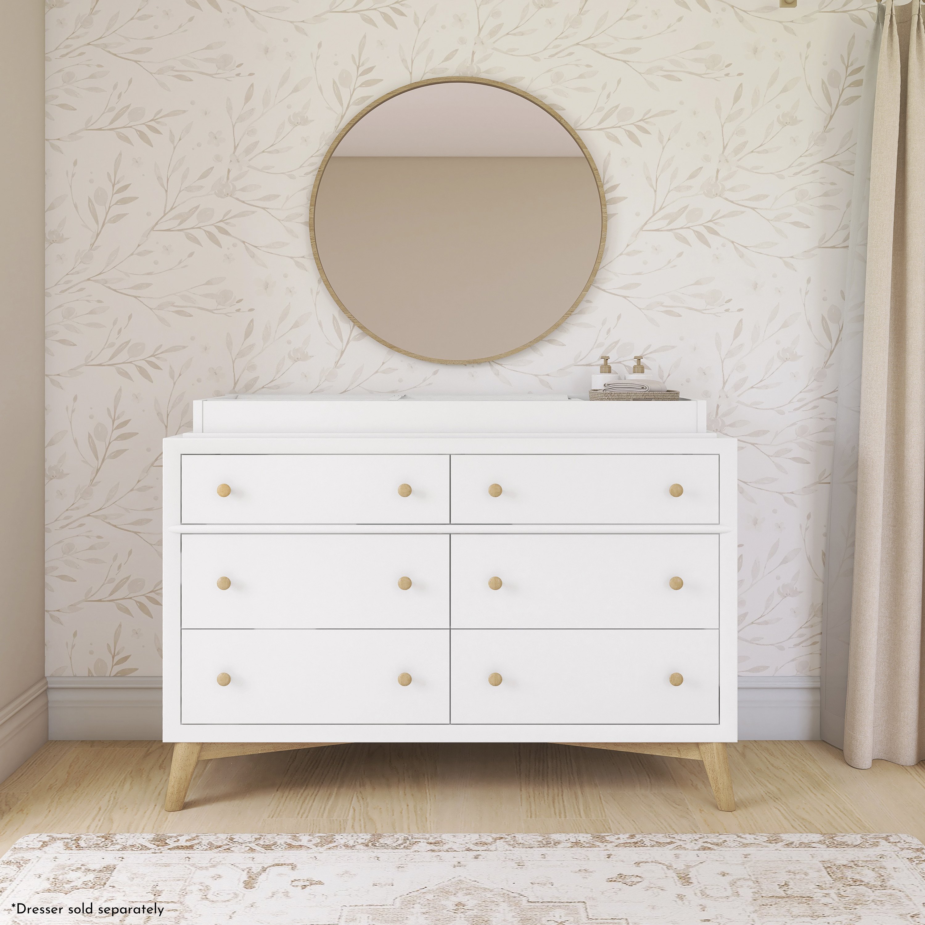 Evolur I Modern Changing Tray I Lasting Quality, Weathered White