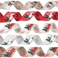 thumbnail image 5 of 5 Pcs Christmas Ribbon Christmas Tree Snowman Truck Wired Ribbon, 5 of 5