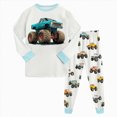 thumbnail image 2 of TOWED22 Toddler Boy Clothes Outfits 2Pcs Long Sleeve Print Round Neck Sweatshirt Top Sweatpants Casual Fall Winter Set(Light Gray,1-2 Y), 2 of 8