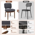 thumbnail image 3 of ClinQ Dining Chairs Set of 4, Boucle Upholstered Seat with Wood Legs and Curved Back, Modern Accent Seating for Kitchen, Dining Room, Gray, 3 of 6