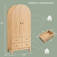 thumbnail image 3 of Aitjunz Fluted Arched Pantry Storage Cabinet, 71'' Kitchen Tall Cabinet with 2 Doors & 2 Large Drawers, Wooden Cabinet w/Adjustable Shelves for Dining Room and Living Room, Natural, 3 of 7