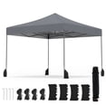 thumbnail image 1 of Costway Pop up Canopy Tent, Heavy-duty Easy Setup Gazebo Shelter with Wheeled Bags Gray, 1 of 10