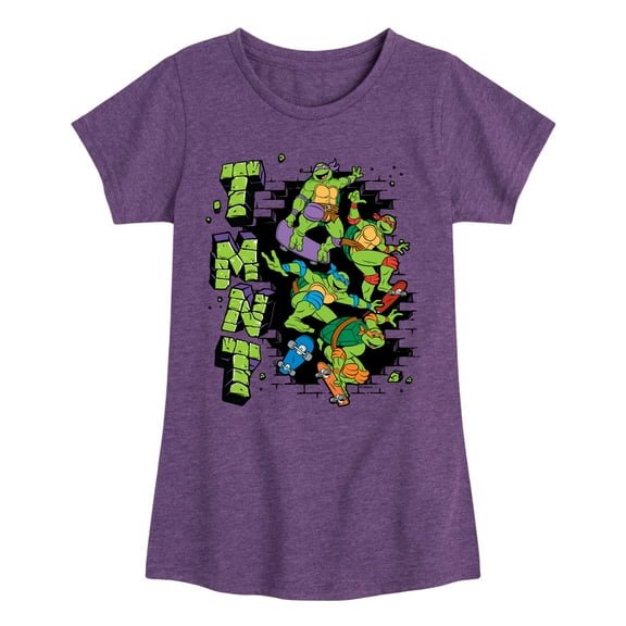 Teenage Mutant Ninja Turtles  - Skateboards  - Toddler & Youth Girls Short Sleeve Graphic T-Shirt