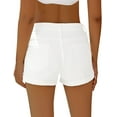 thumbnail image 5 of Necooer Womens Denim Shorts Mid Waisted Frayed Raw Folded Hem Jeans Shorts(Small,White), 5 of 5